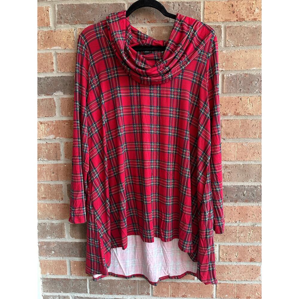 Intro. Plaid Long sleeve Long blouse Size 2X